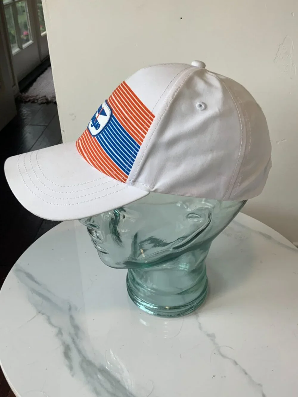 PGA Jr League White Orange Blue Retro Stripe Golf Hat